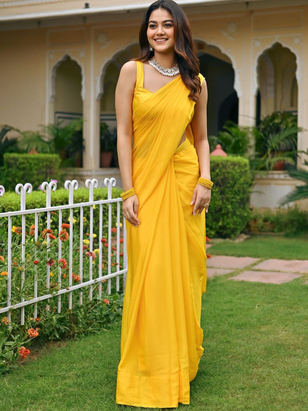 lavanya plain yellow