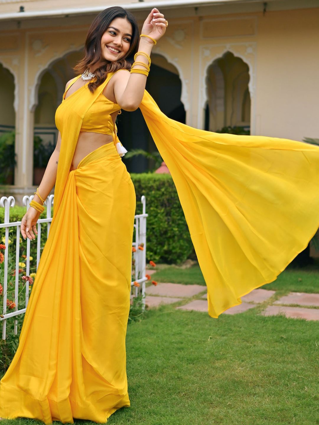 lavanya plain yellow