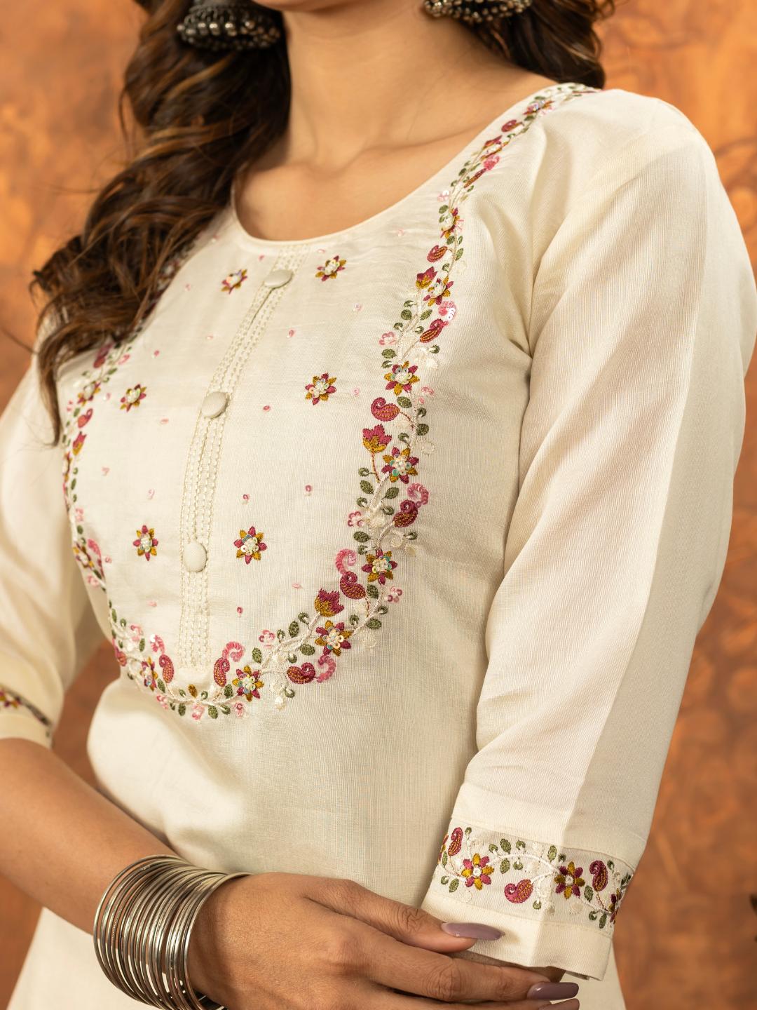 elegant straight kurti pant dupatta set