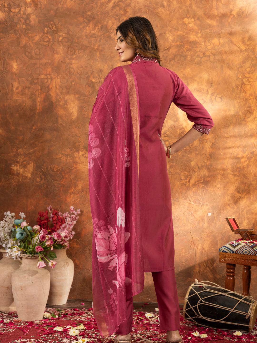 spiffy straight kurti pant dupatta set