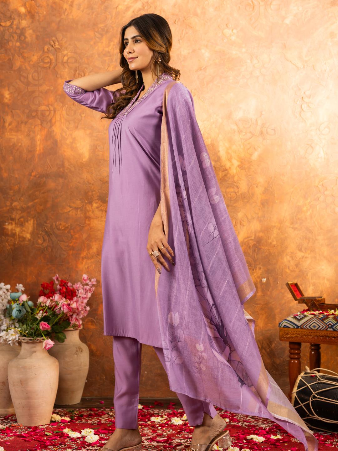 spiffy straight kurti pant dupatta set