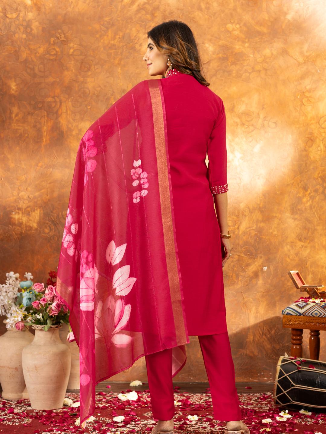 spiffy straight kurti pant dupatta set