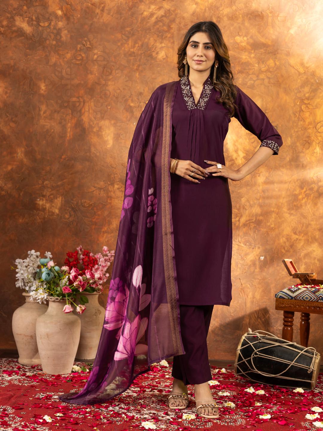 spiffy women’s kurta set with minimal embroidery and chic design – flip the style fashion