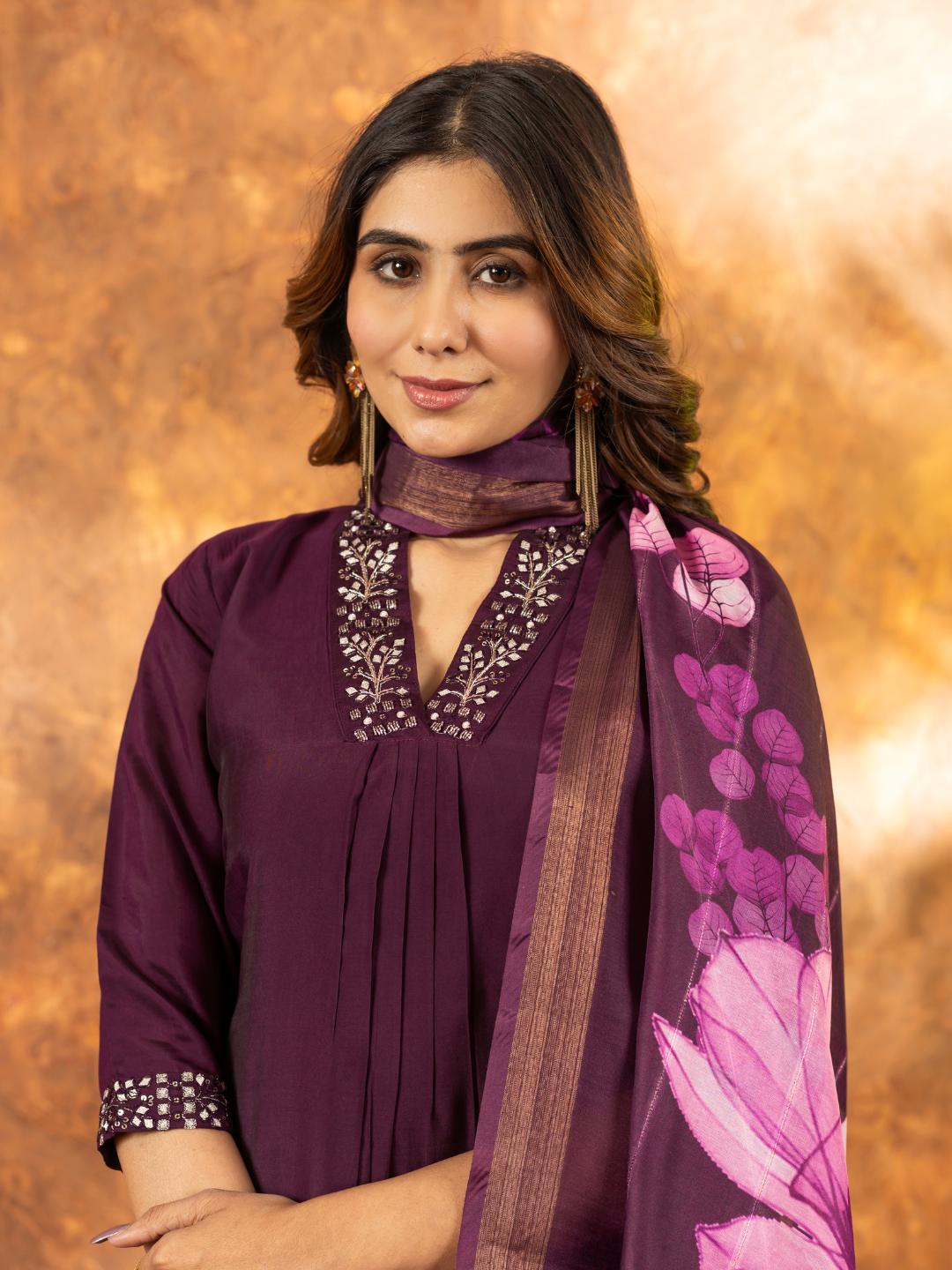 spiffy straight kurti pant dupatta set