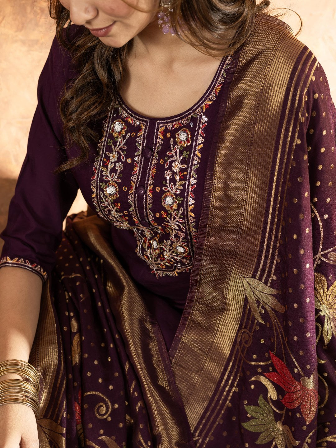 snappy straight kurti set for women with dupatta & pant