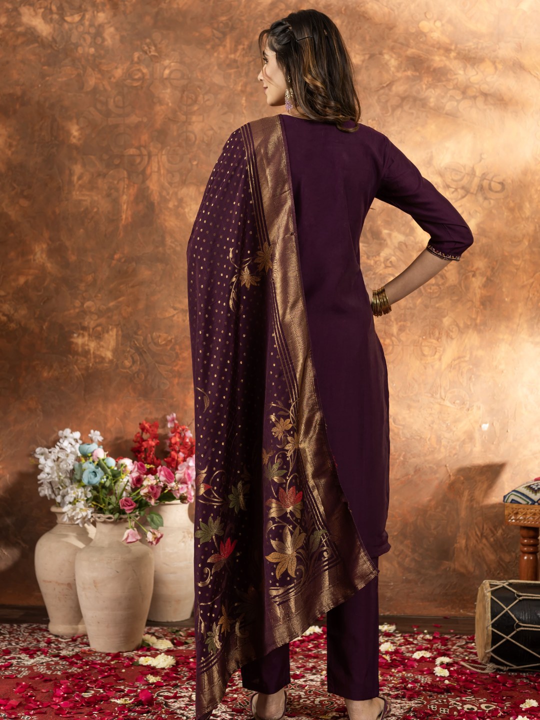 snappy straight kurti set for women with dupatta & pant