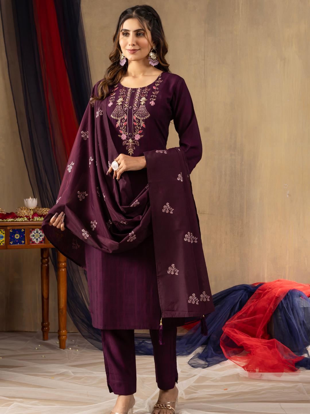slimy straight kurti dupatta set with pants – flip the style