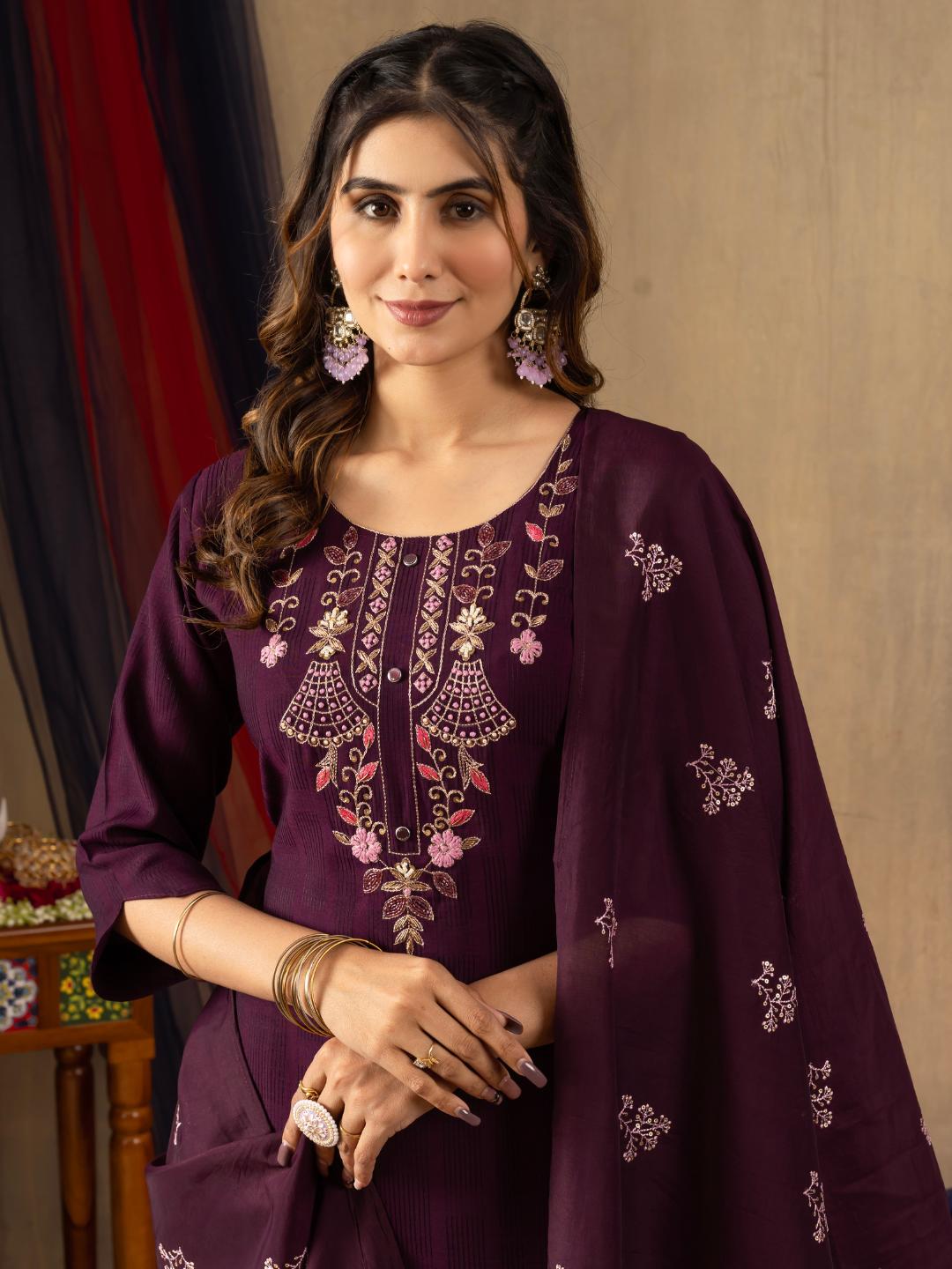 slimy straight kurti dupatta set with pants – flip the style