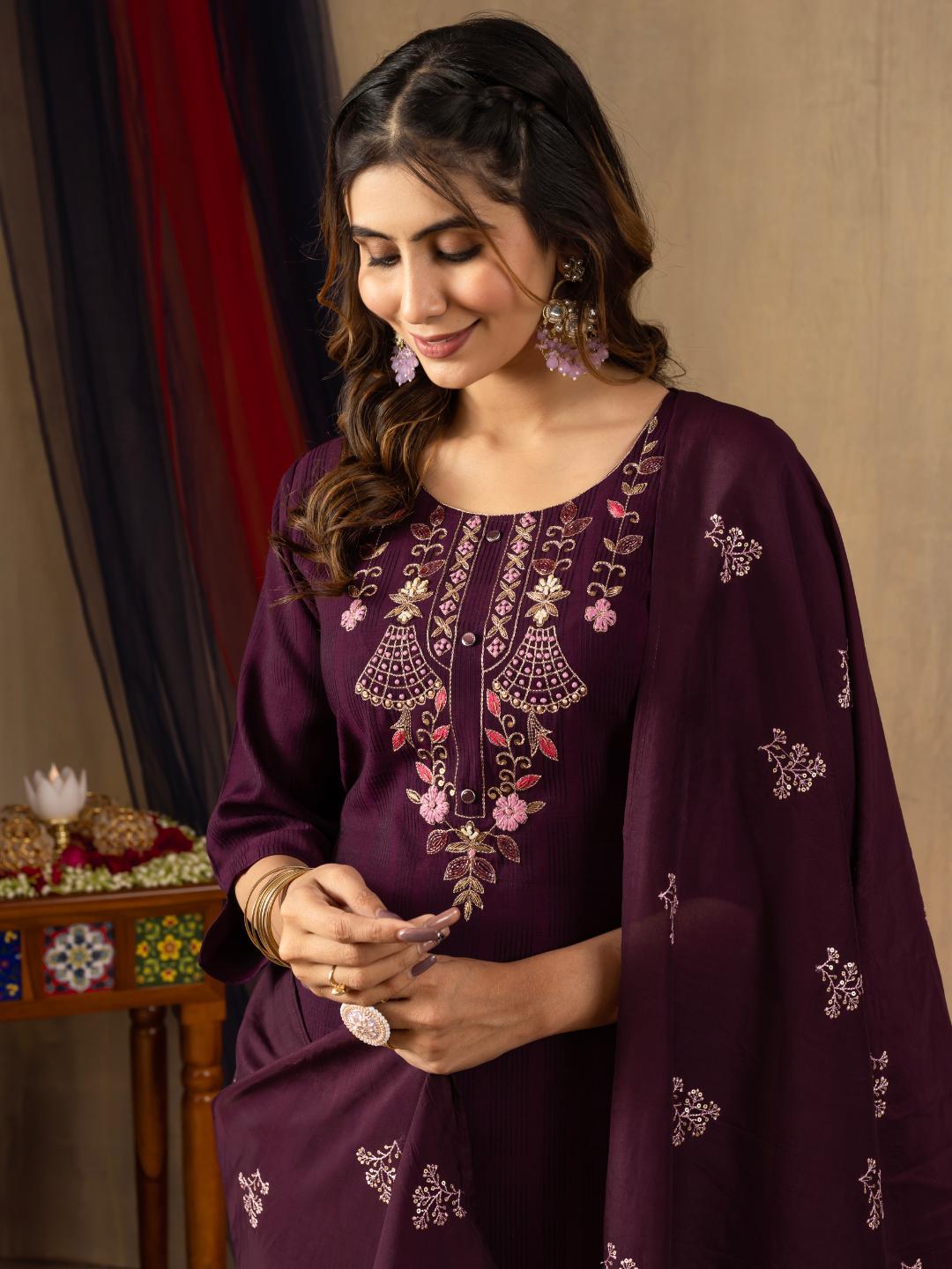slimy straight kurti dupatta set with pants – flip the style