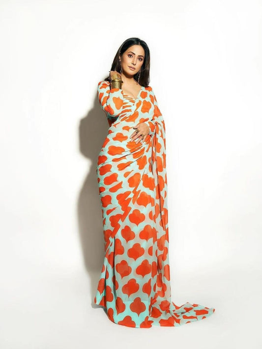 Hina Orange Saree