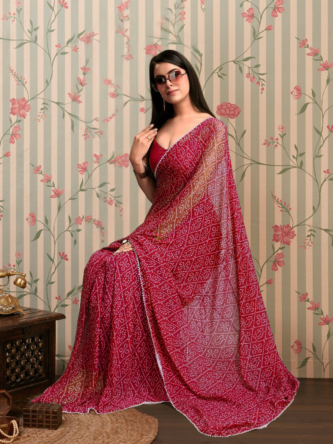 ready to wear saree — graceful bandhani