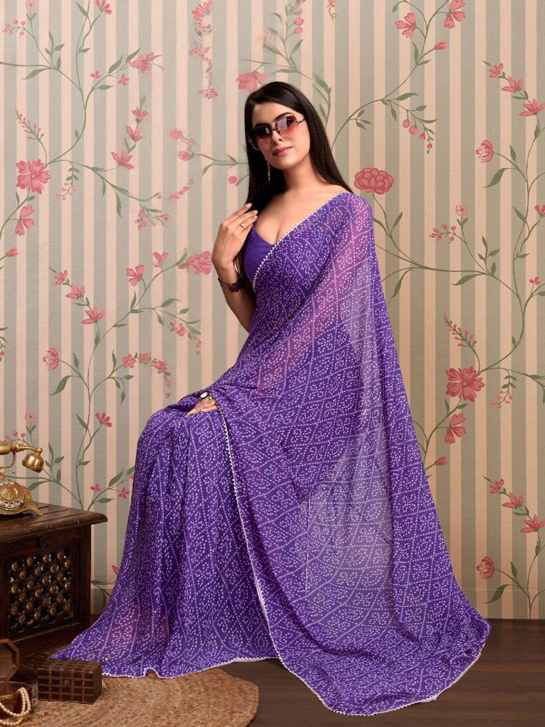 ready to wear saree — graceful bandhani