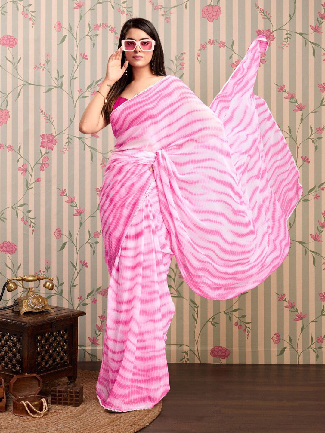 ready to wear saree - shibori elegance