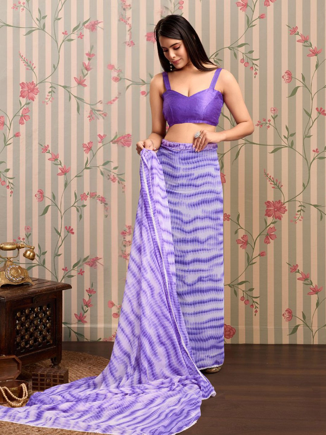 ready to wear saree - shibori elegance