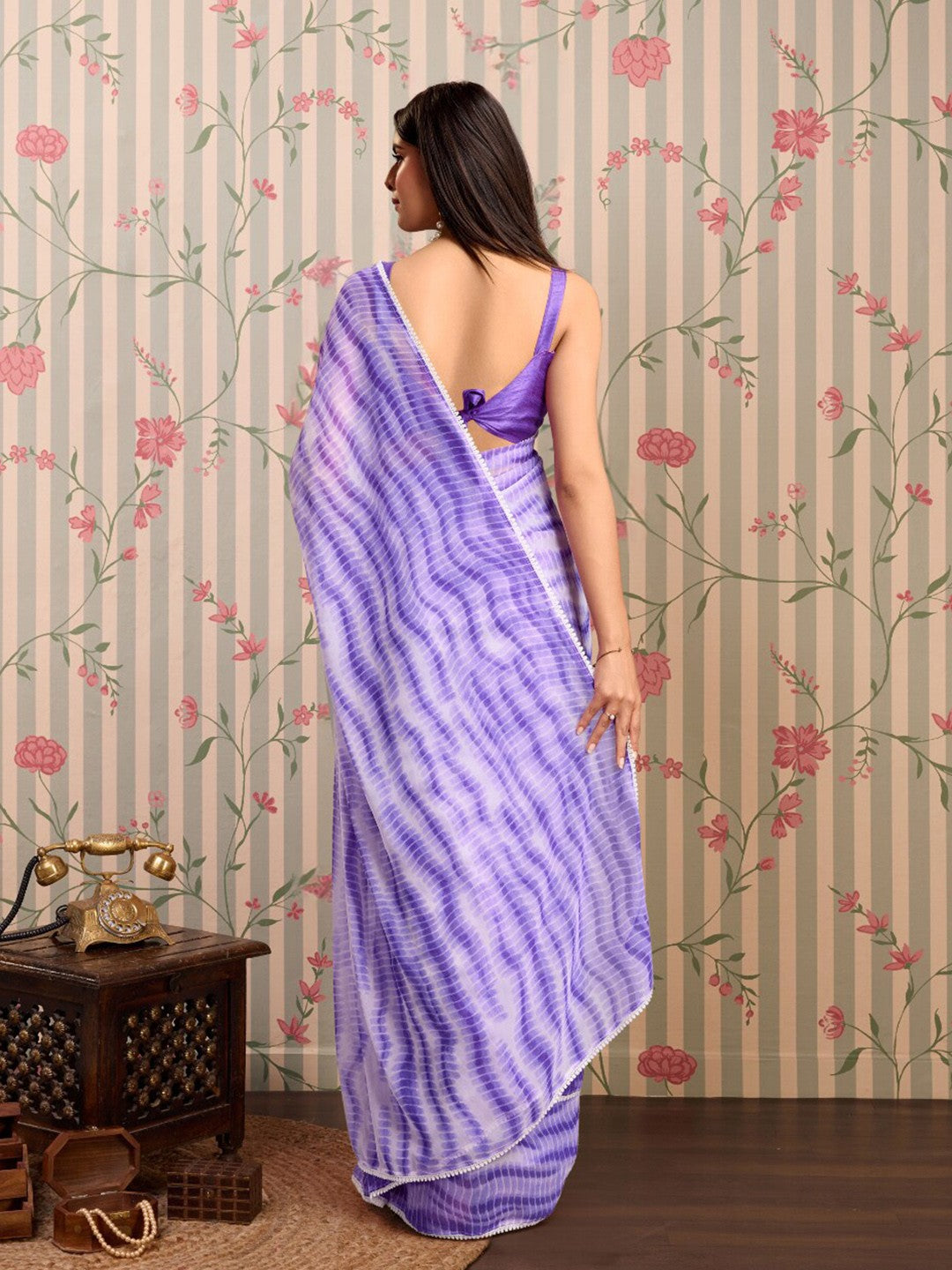 ready to wear saree - shibori elegance