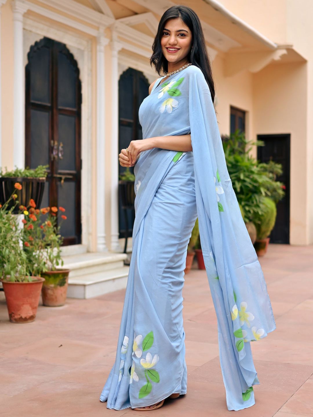 reshma satin georgette saree