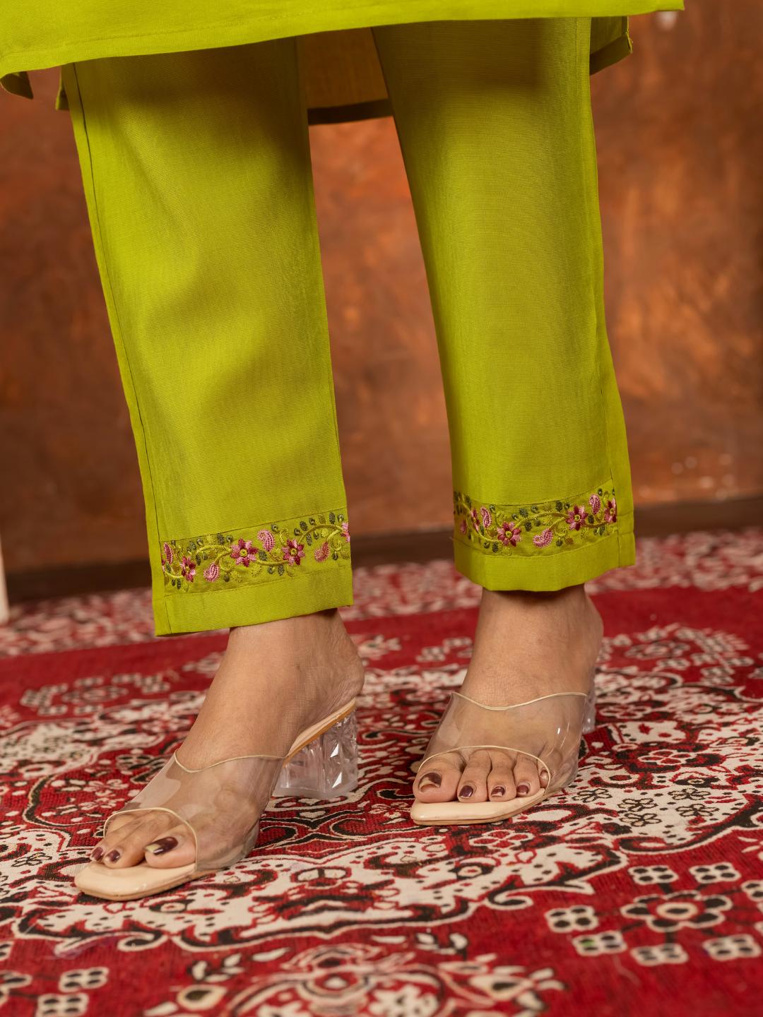 elegant straight kurti pant dupatta set