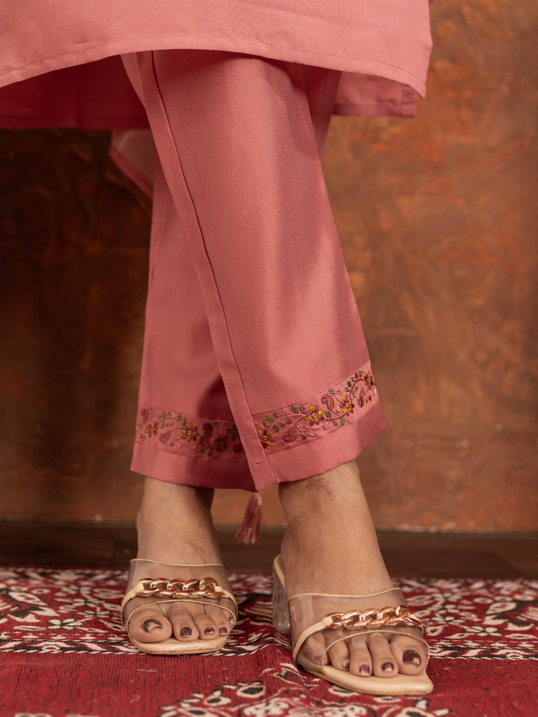 elegant straight kurti pant dupatta set